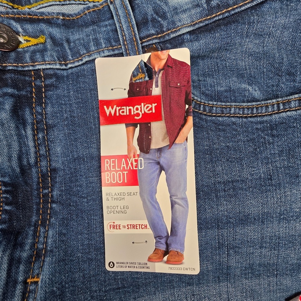 Wrangler Relaxed Boot Men's Jeans 36x30 Blue Rodeo Ranch Hand Western Wear NWT - Picture 10 of 16